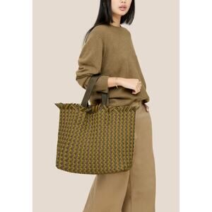 Naghedi Havana Large Basketweave Tote Bag